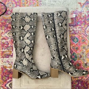 🐍Snake Skin Knee High Boots